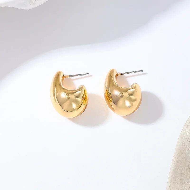 6pcs/set Stainless Steel Crystal Zirconia Hoop Earring for Women Metal