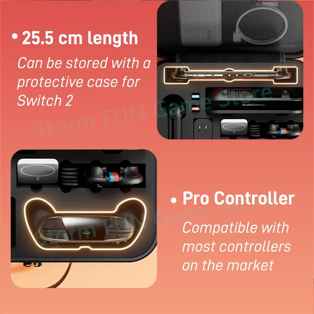 All in One for 2025 Switch 2 Large Storage Case Mario Accessories Hard Carrying Hand Bag for Switch 2 Waterproof EVA Shell Cover