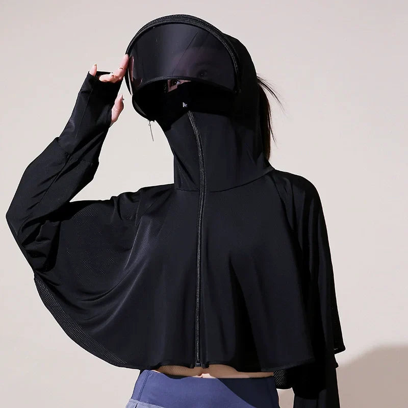 Summer Sun-protective Women's Clothing Breathable Smock Ice Silk Thin UV Protection Ladies Cloak & Cape For Women