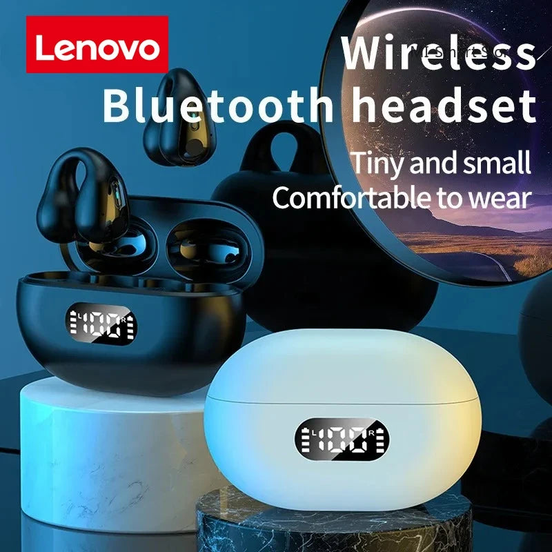 Lenovo Original Portable Bone Conduction Earphones Bluetooth 5.3 HiFi 9D Stereo Noise Reduction Earbud Outdoor Sports Headset