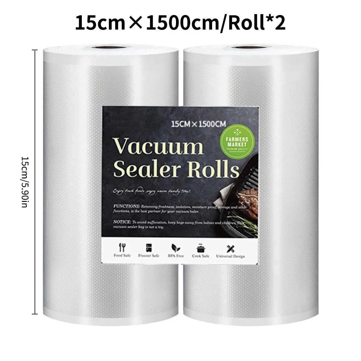 SaengQ Kitchen Food Vacuum Sealer Bag Sous Vide Storage Bags For Vacuum Packaging 12/15/20/25/30cm*1500cm/Rolls