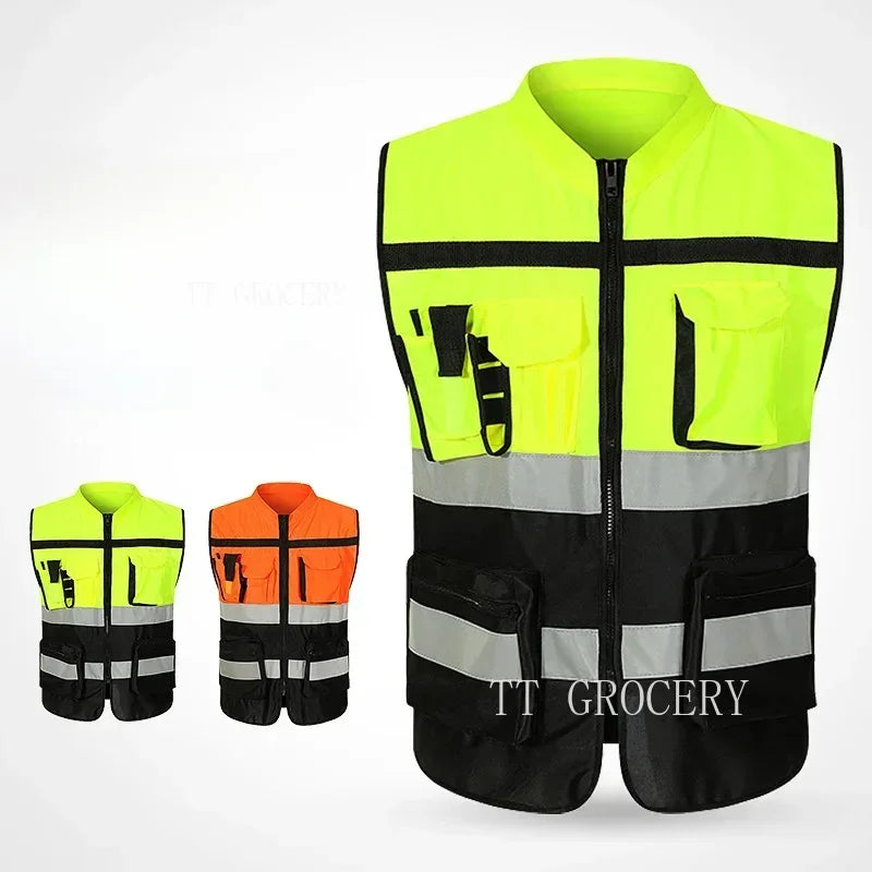 Safety First Men's Reflective Work Vest with Practical Features