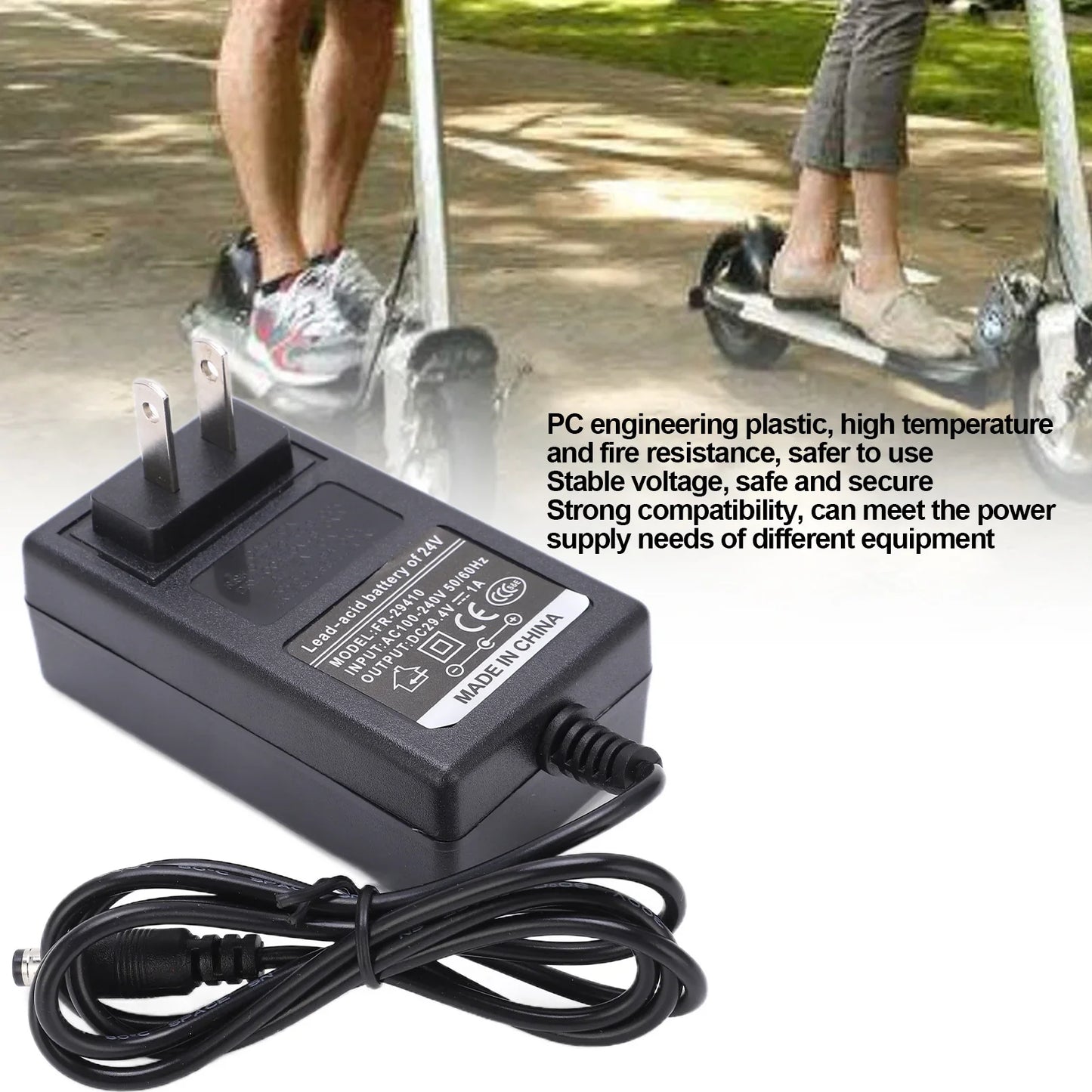 Lithium Battery Charger 29.4V 1A Power Supply Adapters for Electronic Scooter new