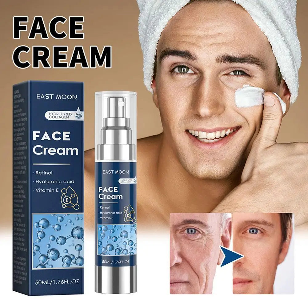 Retinol Face Cream for Men Firming Lifting Brightening Fade Fine Lines Anti Puffiness Moisturizing Nourishing Facial Skin Care