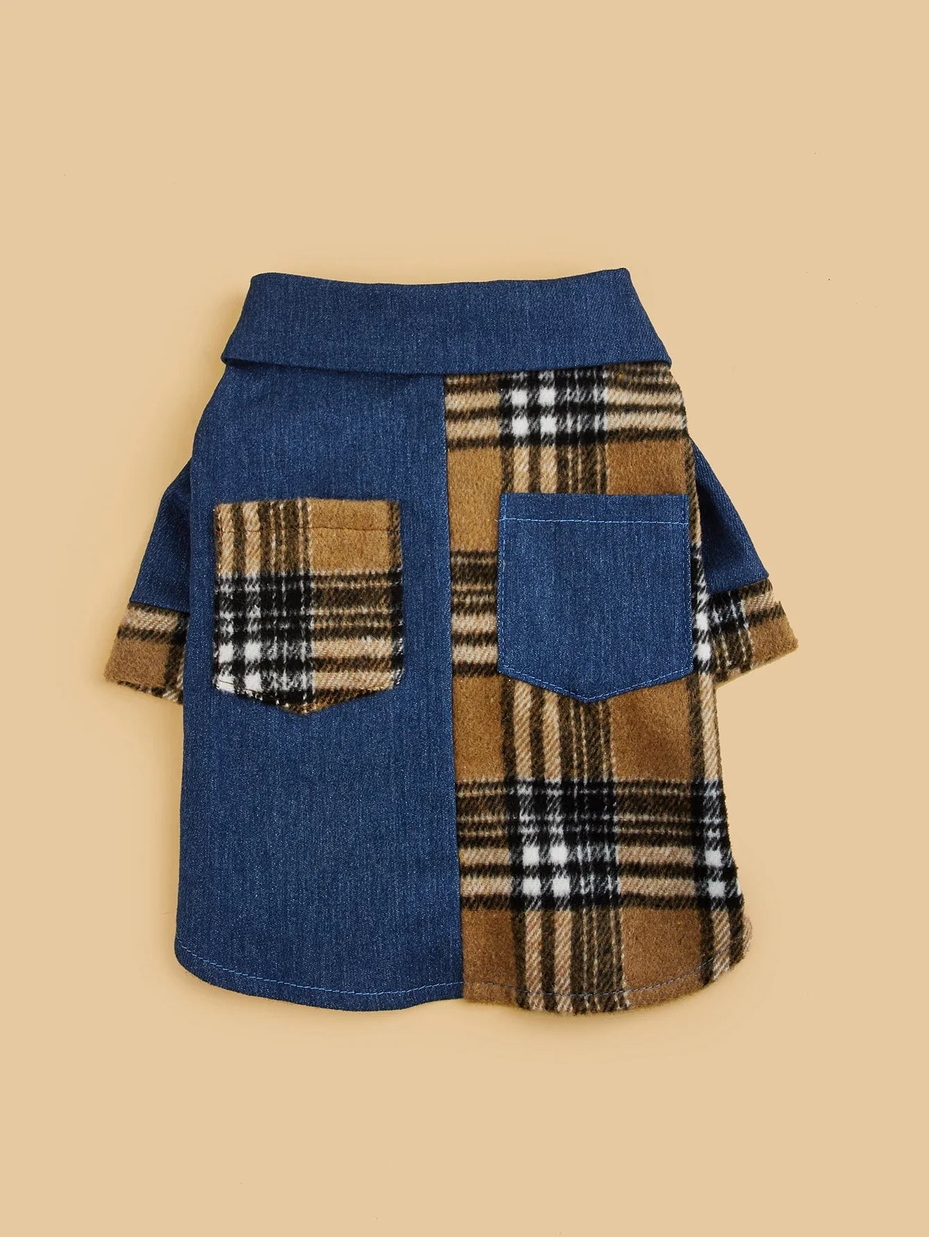 Dog Cloth for Small Dogs Costume Jean Puppy with  Doggie Plaid Pet Clothes Soft Apparel Attire