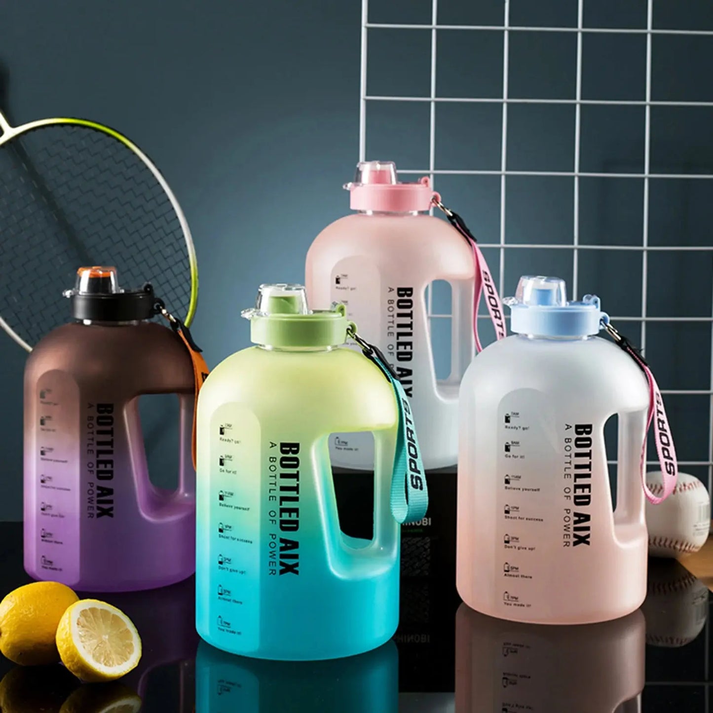 Stay Hydrated  Large Capacity Water Bottle with Time Markers