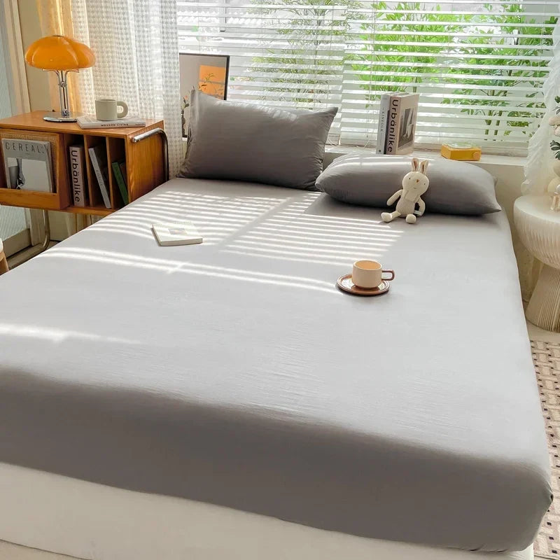 100% Cotton Fitted Bed Sheet with 360 Elastic Band Bedsheet Bedspread