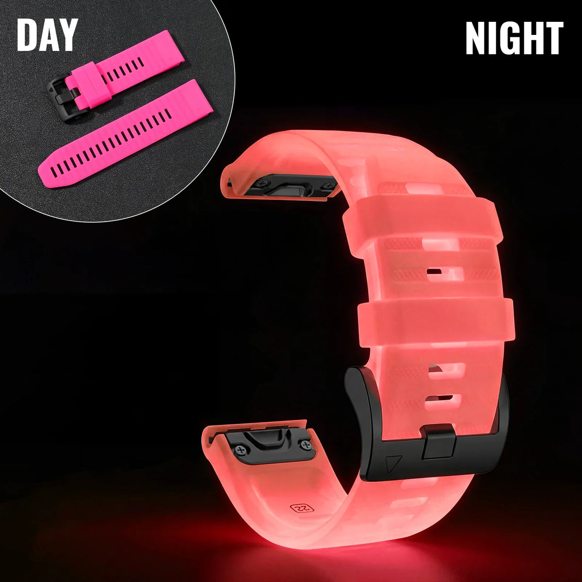 Garmin QuickFit 22/26mm Glow-in-the-Dark Silicone Band