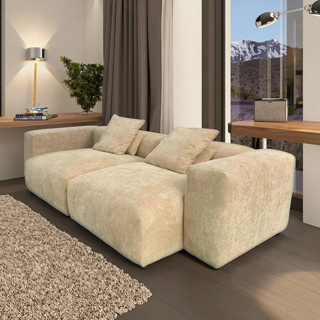 hhChina Manufacture Sofa Couch Living Room Furniture Velvet Fabric Sofa Set Nordic Beige Creative Corner Nordic room sofa*