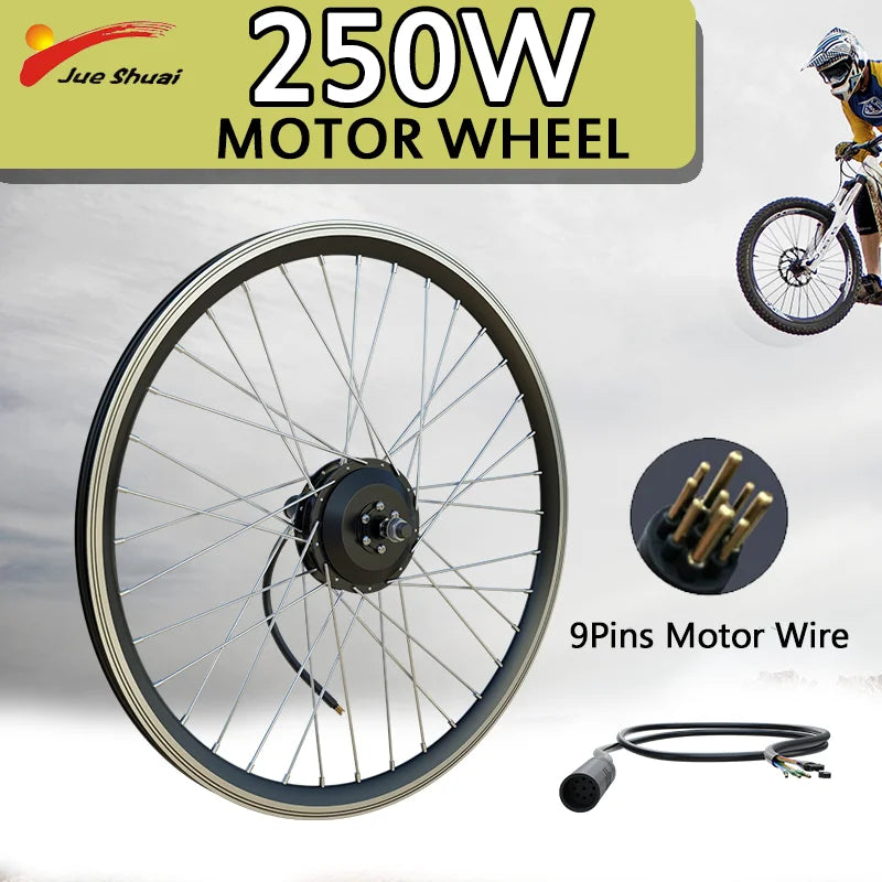 Electric Bike Motor Wheel 36V 250W 350W 500W Brushless Gear Hub Motor Front Rear 20"24"26"27.5"28"29"700C E Bike Motor Wheel