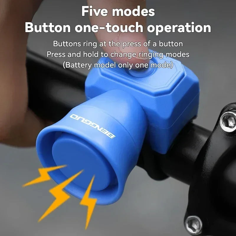 New Bicycle Horn Mountain Bike USB Charging Waterproof Electronic Bike Bell Riding Equipment Children's Scooter Accessories