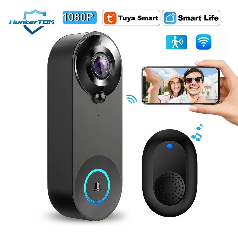 1080p Wireless Video Doorbell Camera Wifi Smart Door Bell Tuya Smart