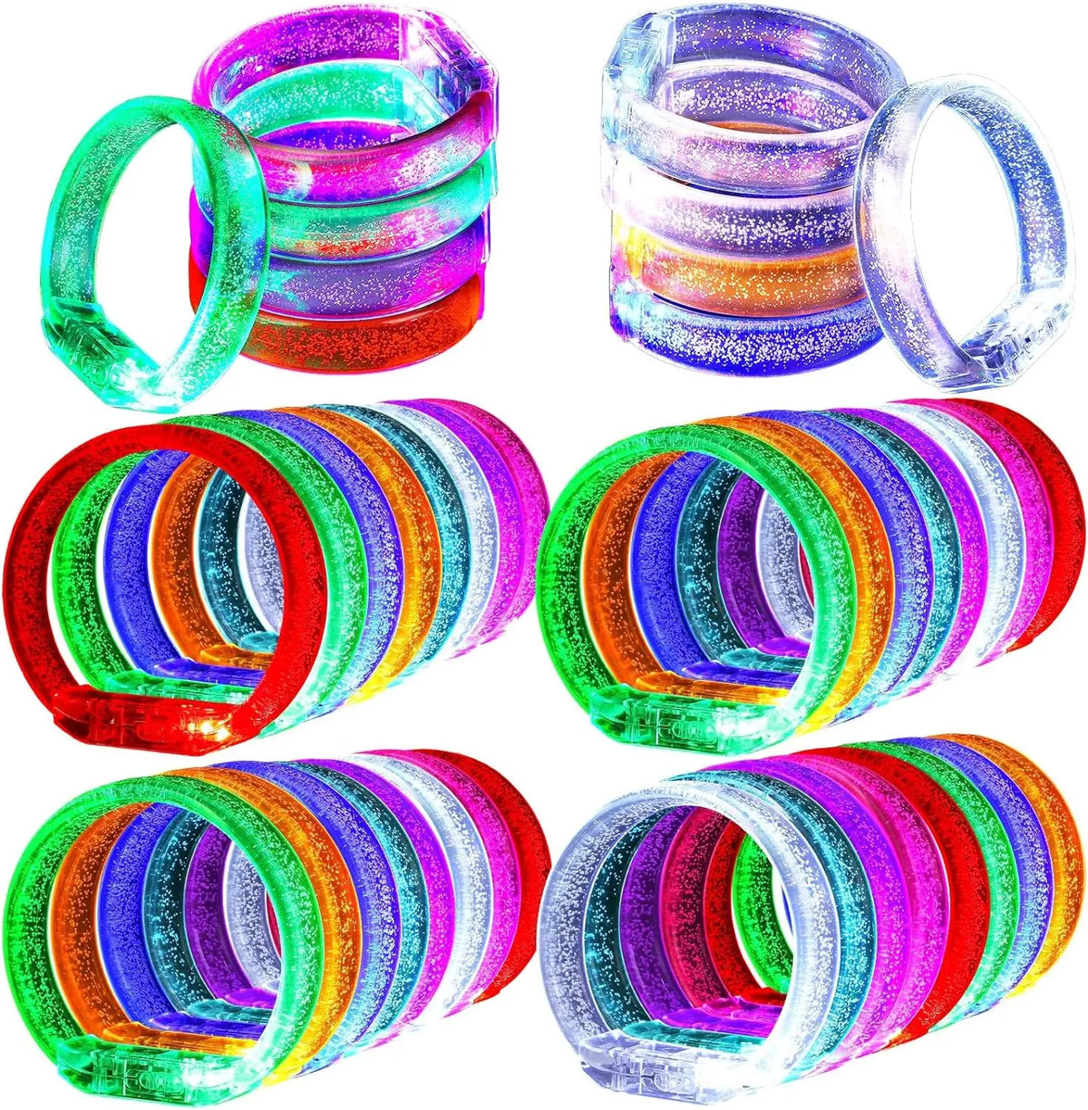 24pc Light Up Bracelet LED Bracelet Flashing LED Wristband Glow in The Dark Bracelets Light Up Party Favors for Wedding Carnival