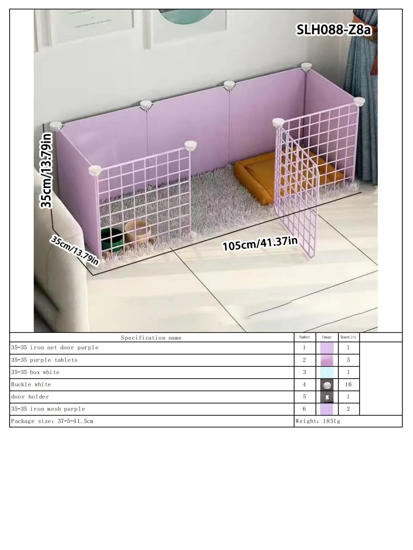 Dog Pet Fence Indoor Isolation Gate Dog Cage Small Dog Iron Guardrail Freely Combinable Cat and Dog Pet Fence