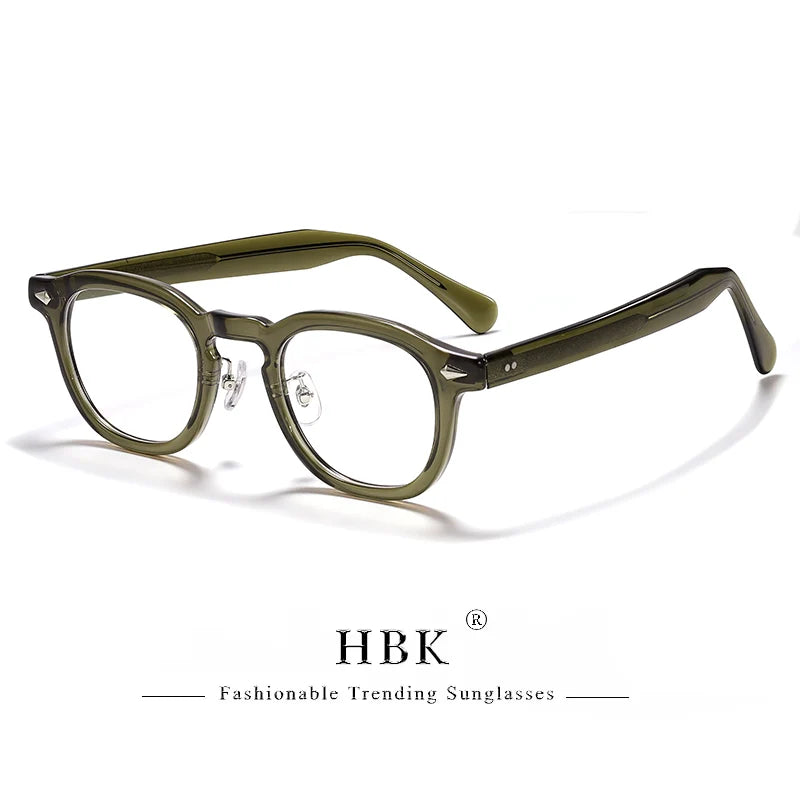 HBK Retro Men's Eyeglass Frames Luxury Anti BlueLight Lenses TR-90 Frame Glasses Women's Reading Computer Eyewear