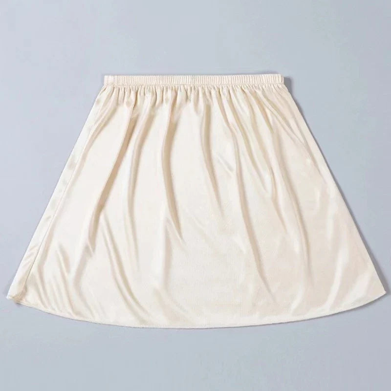 Summer Women's Intimates Casual Mini Lined Skirts Elastic Slips Underskirt Ladies Basic Half Petticoat Intimates Sleepwear