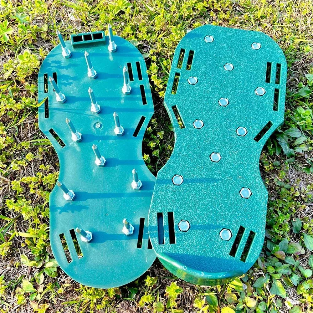 Premium Lawn Aerator Shoes - 5cm Steel Spike Nail Design for Soil Aeration & Grass Cultivating | Self-Leveling Garden Yard Tool