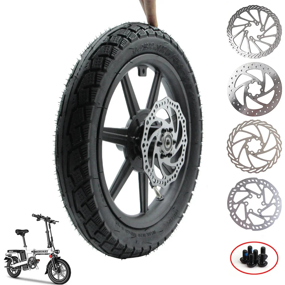Electric Scooter Bike14 inch Front Wheel 14x2.125 Tyre 140mm/160mm Brake Disc For E-bike Folding Bicycles Motorcycle Accessories