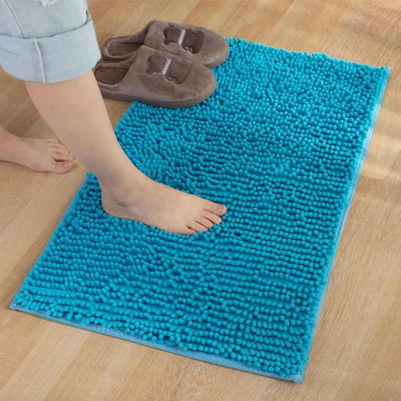 Chenille Bathroom Carpet Non Slip Bath Mat Soft and Comfortable Plush Living Room Door Bathroom Absorbent Foot Floor Matscarpet