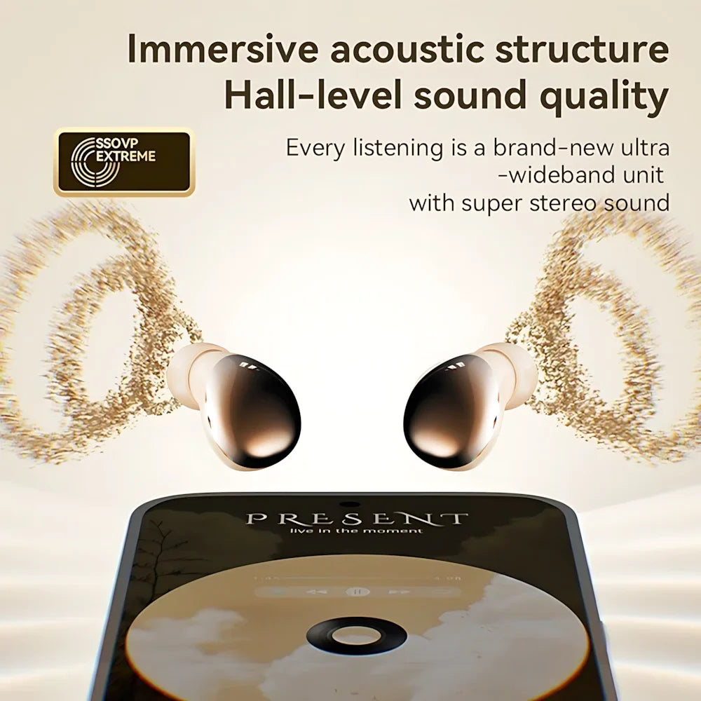 2-in-1 True Wireless In-ear Earphones Bluetooth Digital Earplug 9D Stereo 0 Delayed Game Couple Birthday Gift HD Call Headphones