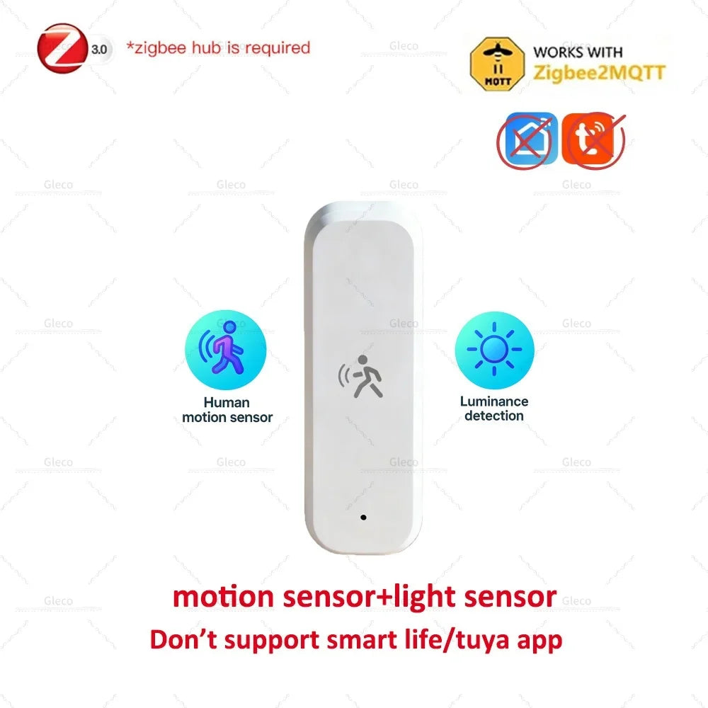 Zigbee Human Pir Motion Sensor Option Light/Temp/Humidity Detection 5 Types Available for Tuya Smart Life/MQTT Home Automation