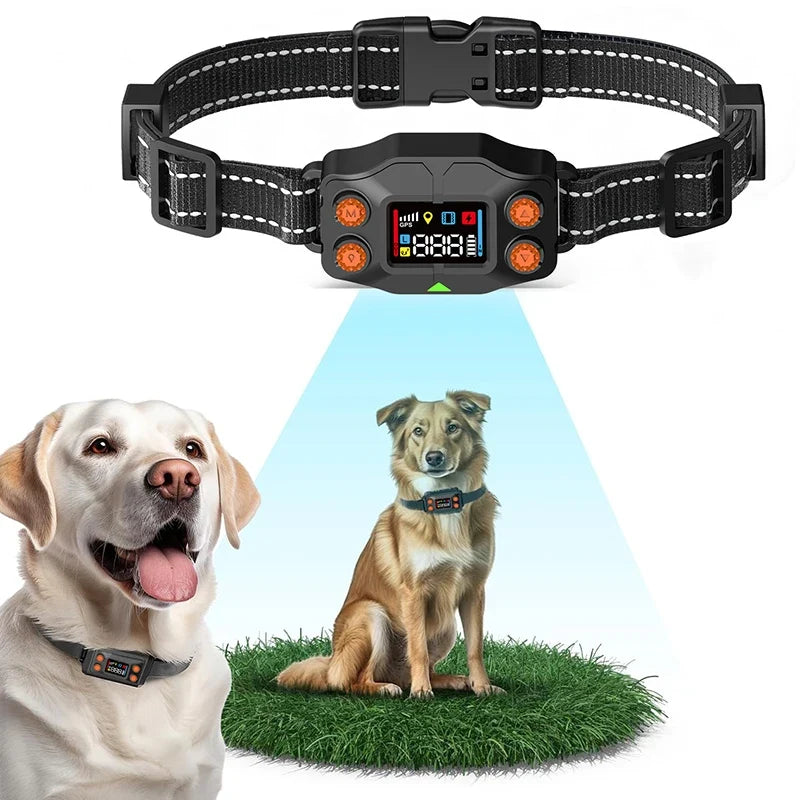 New Upgrade Smart GPS Wireless Dog Fence, Pet Training Collar,Electronic Fence,Invisible Virtual Outdoor Waterproof OLED Screen