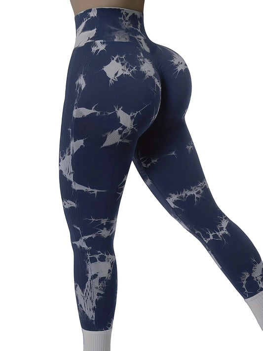 Seamless High Waisted Tie Dye Leggings for Yoga