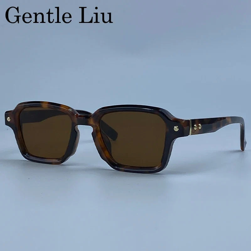 Photochromic Square Punk Sunglasses Men 2026 Luxury Brand Designer Rivet Sun Glasses Vintage Shades Male Driving Fashion Eyewear