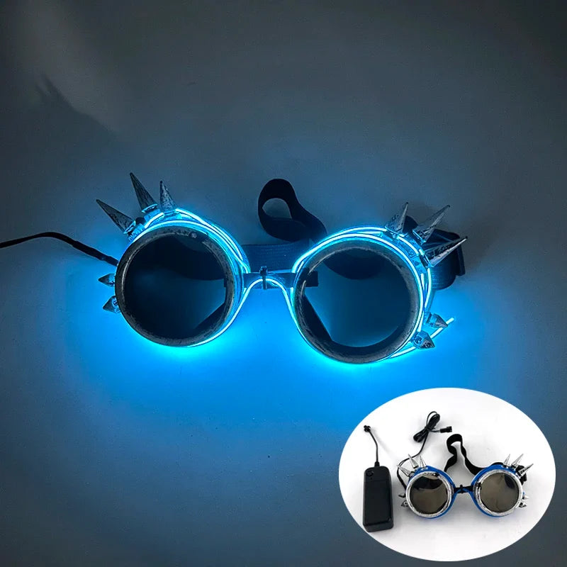 Glowing Glasses for Night Club Performers LED Glasses Party Dancing Rave Christmas 6V Led Futuristic Soldier Glasses Neon Lights