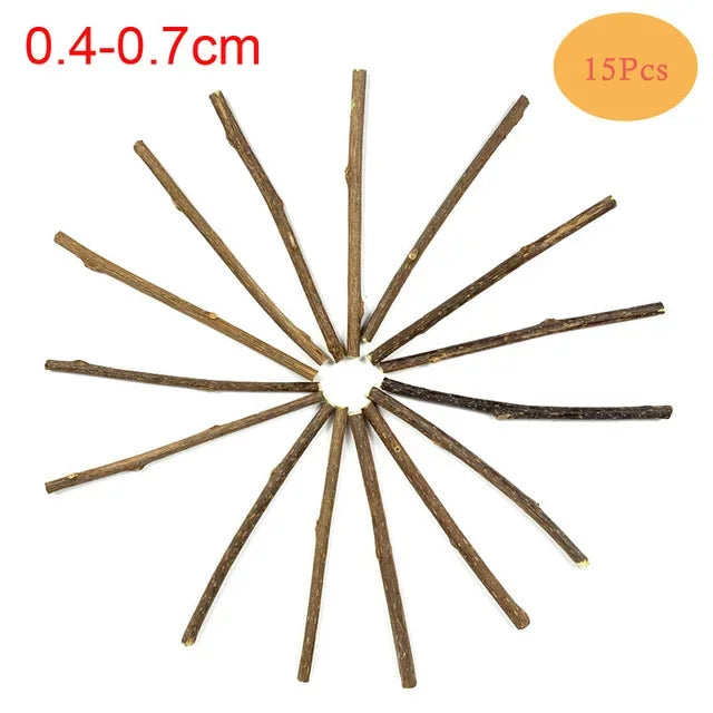 15pcs Natural Matatabi Cat Catnip Toy Kitten Molar Chew Stick Pet