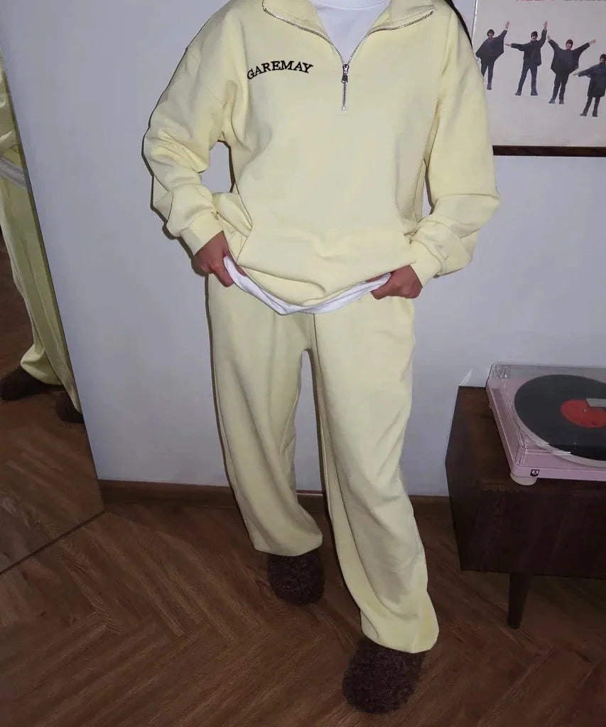 Autumn Women's Tracksuit With Zipper Oversize Hoodie Classic Two Piece Set Women Casual Trouser Suits Women 2 Pieces Outfits