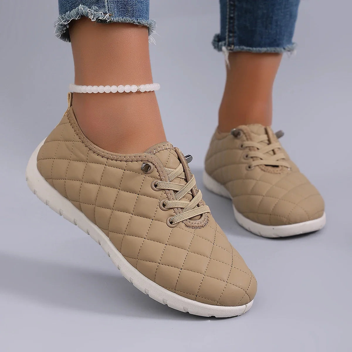 Spring new women's sports shoes, fashionable, breathable, lightweight, non-slip, wear-resistant, casual sports shoes, flat shoes