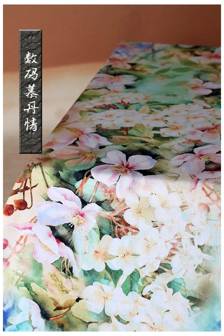 Digital Printed Rayon Fabric Summer By Meters for Women Dress Pajamas Cool Blankets Diy Sewing Soft Smooth Floral Textile Cloth