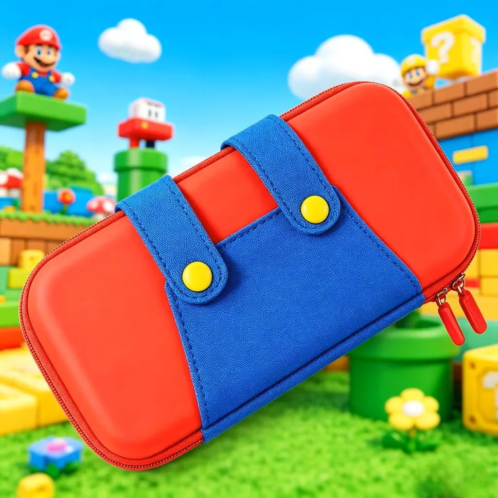 Retro Style Hard Shell Travel Case for Nintendo Switch 2 Holds 10 Cartridges Securely in Elastic Loops