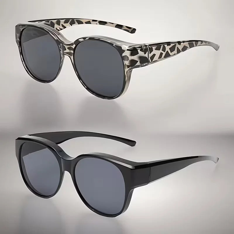 2-Piece Set of Fashionable Large Frame Glasses, Suitable for Both Men and Women for Outdoor Decoration