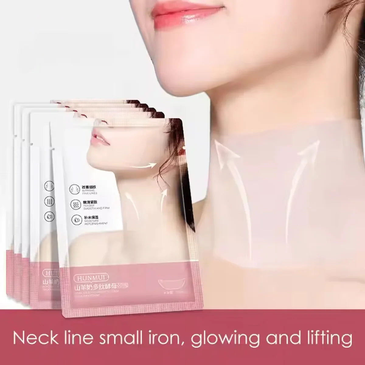 10pcs Goat Milk Neck Mask Collagen Firming Hydrating Crystal Neck Masks Skincare Nourishing Brightening Beauty Necks Skin Care