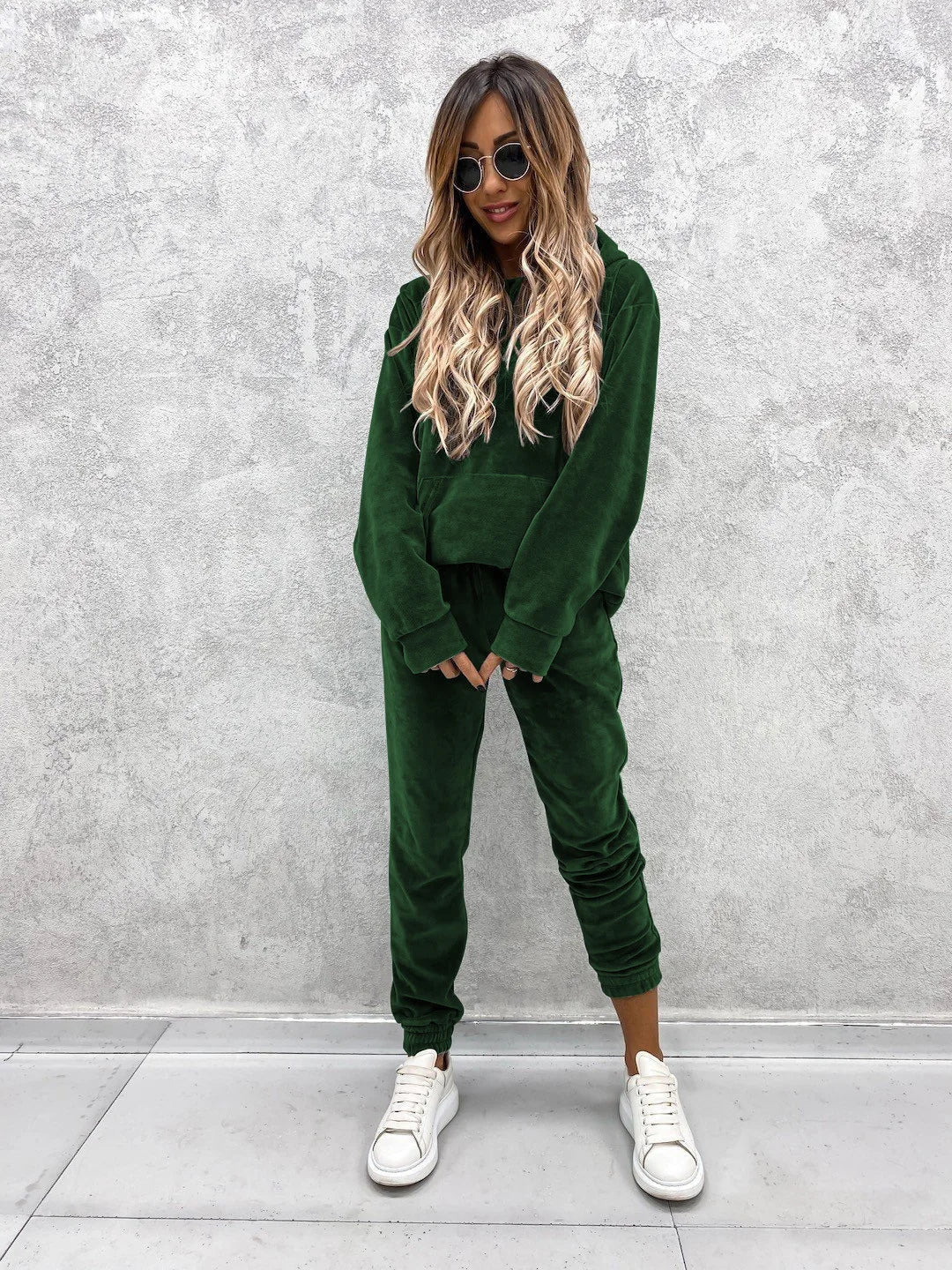 Autumn Winter Tracksuit Women Two Piece Set Oversized Hoodie Sweatpants Solid Sportswear Suit Casual Sweatshirt Trouser Set Lady
