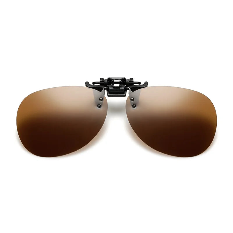VIVIBEE Rimless Pilot Flip Up Clip on Sunglasses Oversized Men Polarized Clips Aviation Big Size Driving Women UV400 Glasses