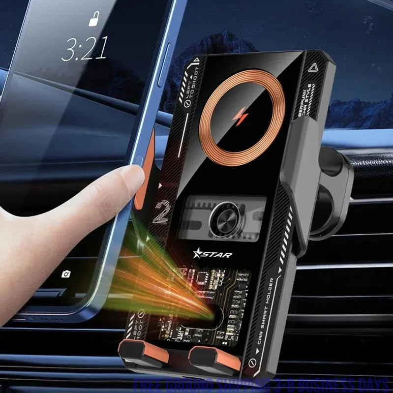 Auto Wireless Car Charger & Phone Holder Infrared Induction Fast Charging Station for iPhone & Samsung Ship from USA