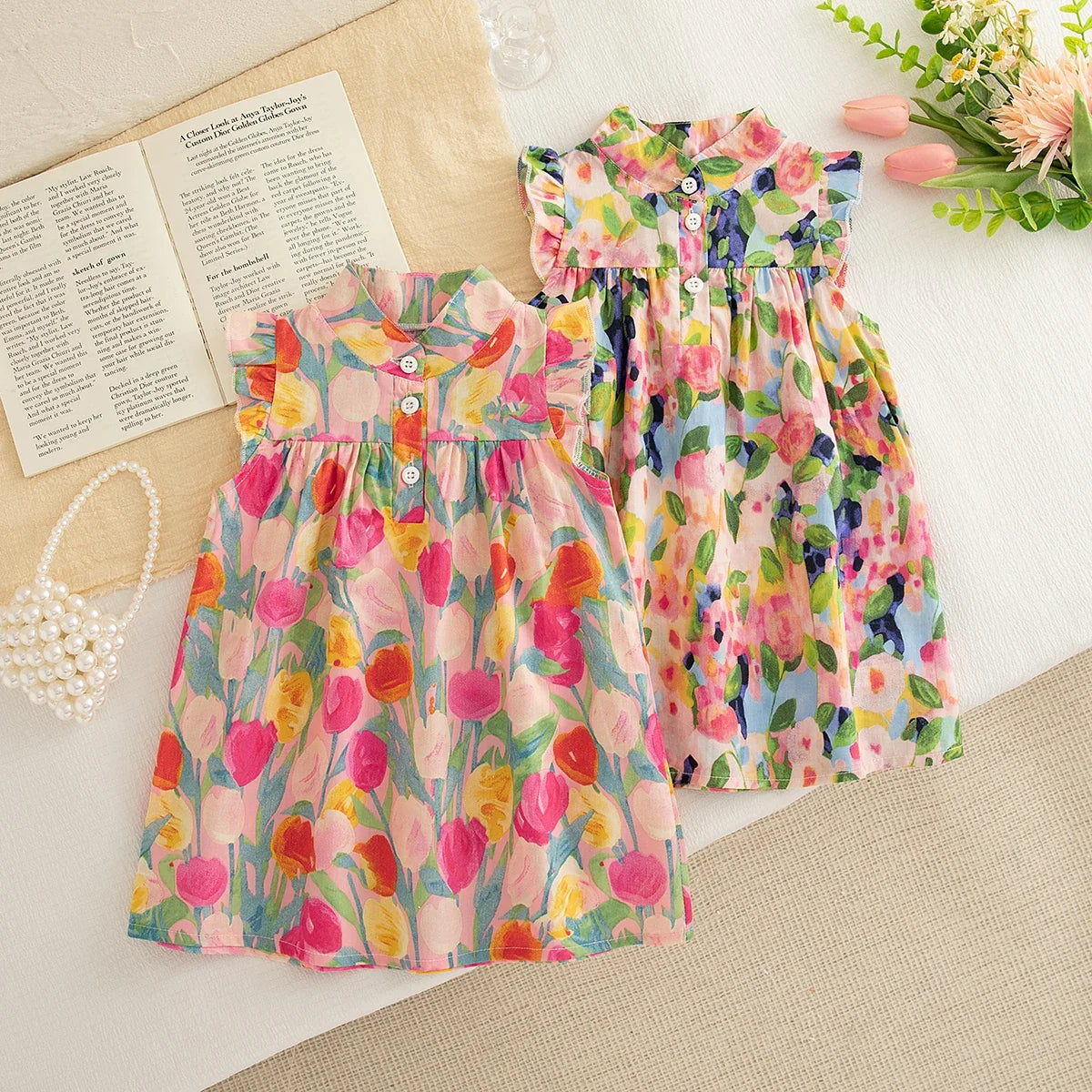 Baby Girl Floral Dress Summer New Cool and Breathable Children's
