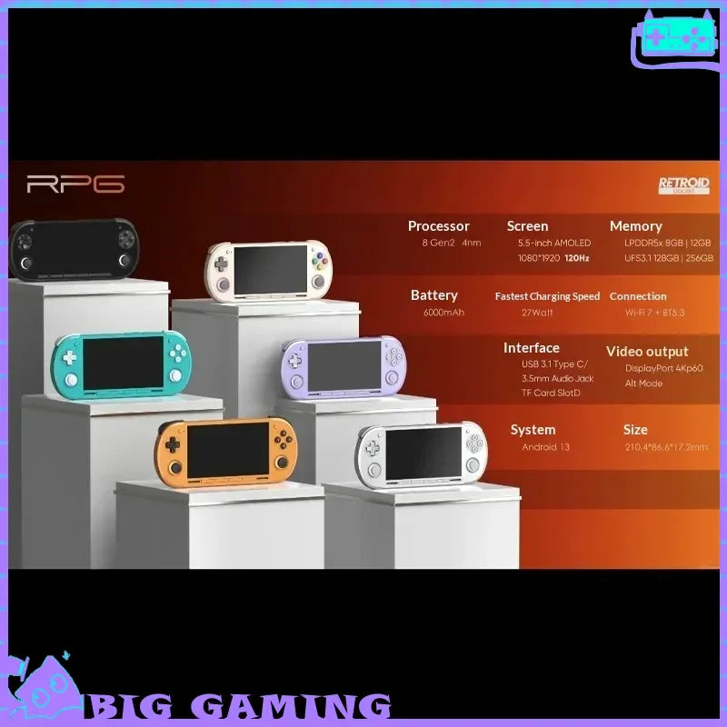 For Retroid Pocket G2 Gaming Handheld 5.5inch OLED Screen Retro Gaming Console Hall Joystick 8+128G Control Game Accessories