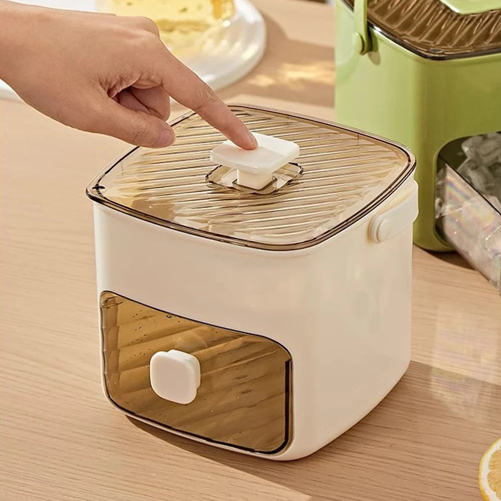Portable Ice Maker Machine with Storage Drawer & Handle Compact Ice Making Tool Machines for Household & Outdoor Use