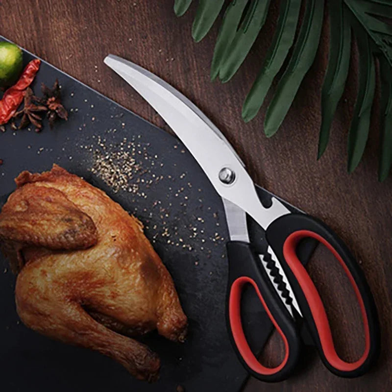 Bend Blade Kitchen Scissors Korean Stainless Steel Barbecue Scissors with Steak Kitchen Scissors Manufacturers Kitchen Tool