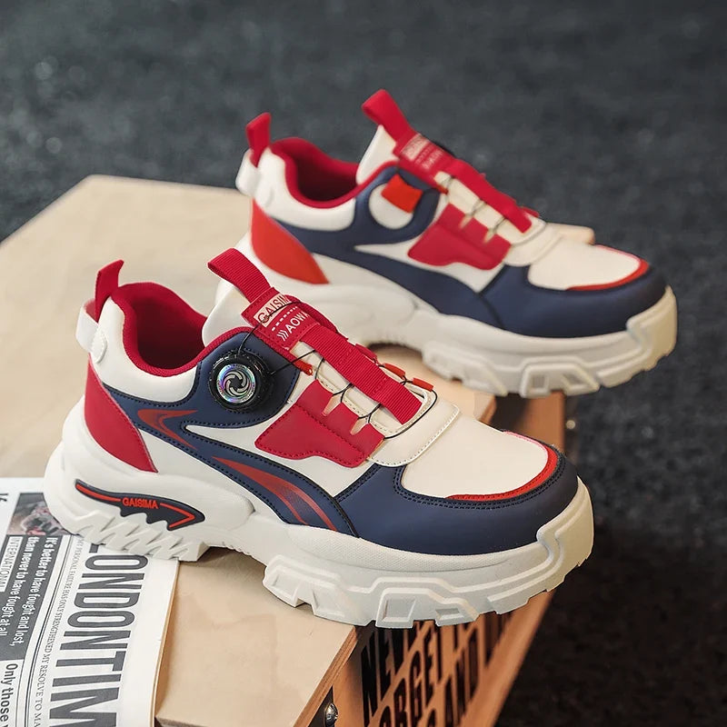 2025 Autumn New Men's Versatile High-Top Trendy Thick-Soled Running Shoes Breathable Casual Trendy Shoes