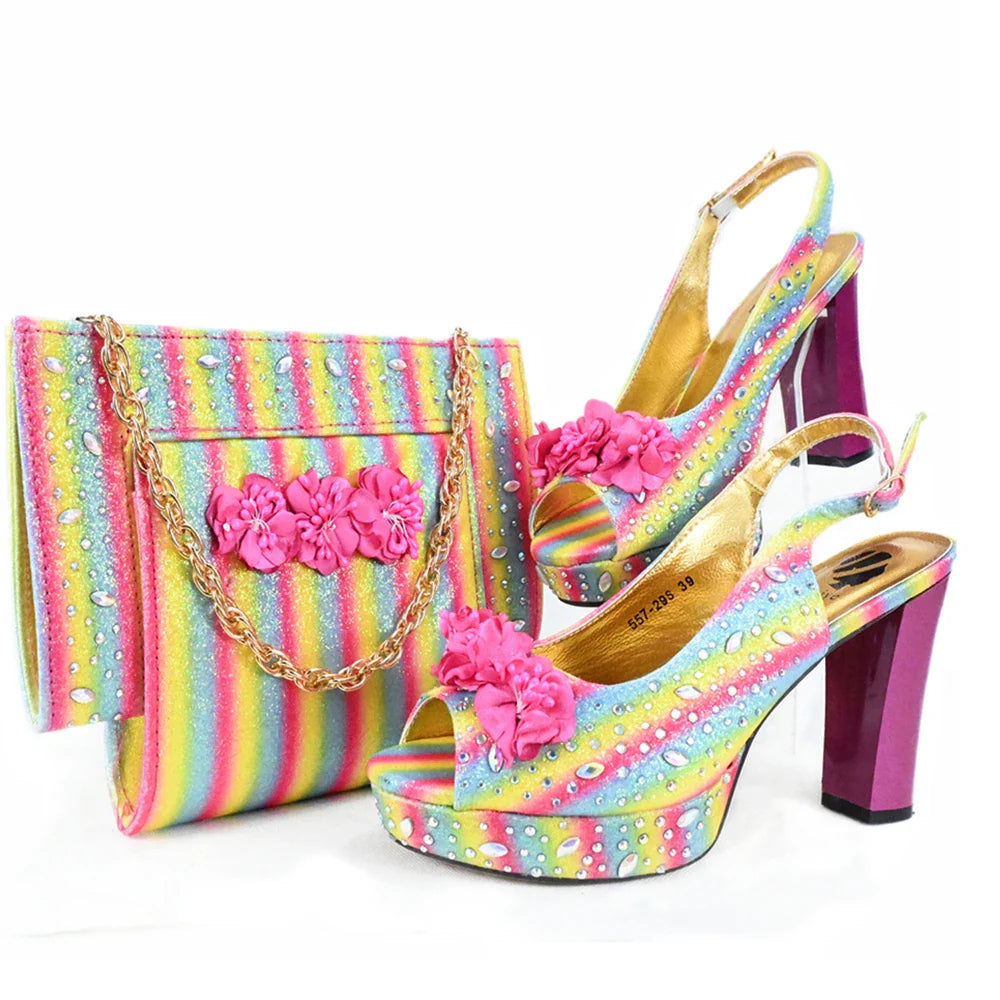 Conjunto a juego de zapatos y bolso nuevos HJK1-11