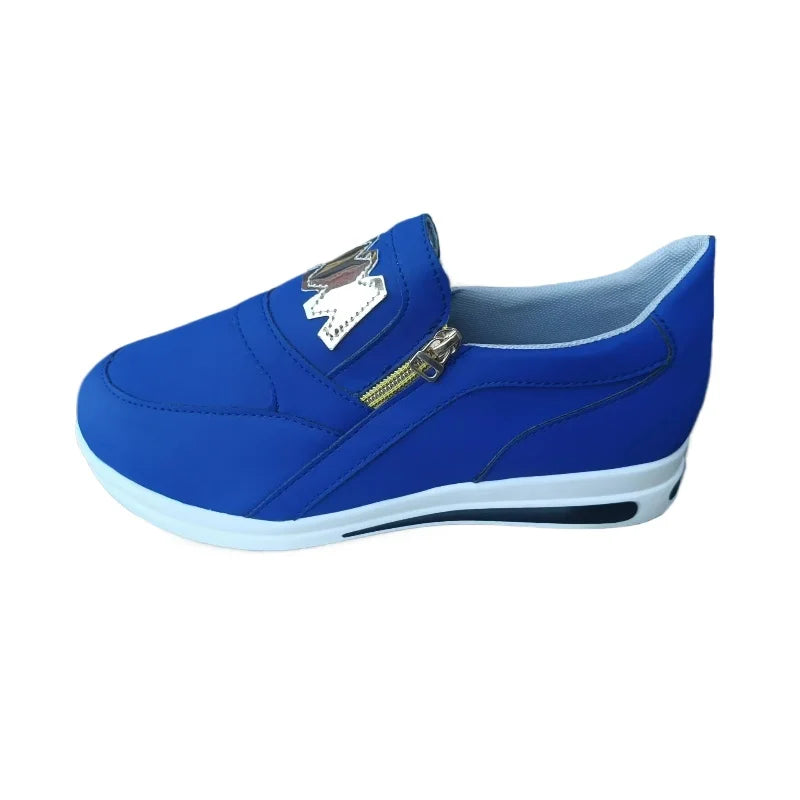 Women's Sneakers Platform Shoes Side Zipper M Printed Women Vulcanized Shoes Lightweight Casual Shoe Plus Size 43 Women Shoes