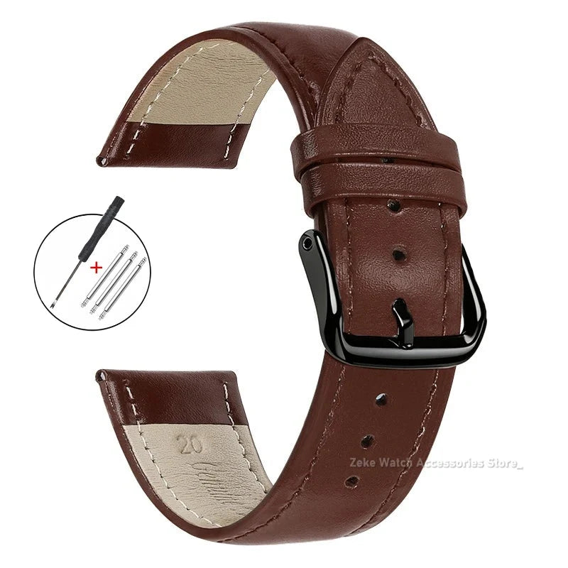 TicWatch Pro 5, Pro 3 & E3 Slim Calfskin Band, Spring Bars & Tool