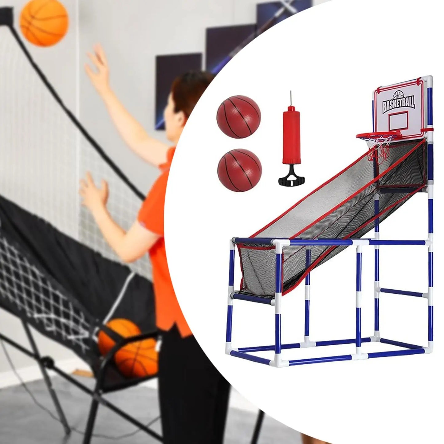 Arcade Basketball Game Set Adjustable Height Gifts with Mini Hoop Boy Toys for Home Party Yard Carnival Family Parent Child Game