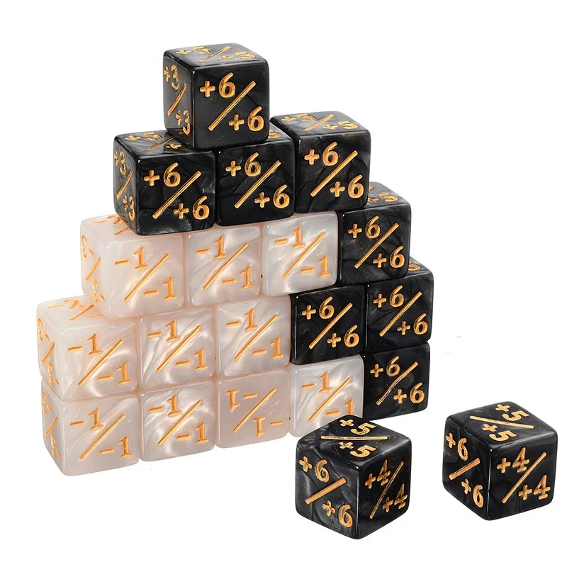 10Pcs 16mm 6 Side Dice Counters +1/-1 Dice Kids Toy Counting Dice For MTG Magic The Gathering Card Gaming Token & Loyalty Dice