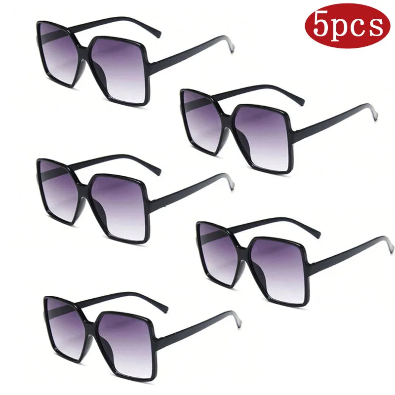1/3/4/5pcs Fashion Oversize Square Sunglasses Women Luxury Brand Personlity Gradient Sun Glasses Female Outdoor Shades Oculos
